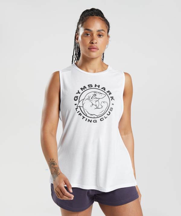 Damske Tielko Gymshark Legacy Biele | YX7398062